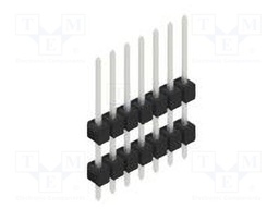 Connector: pin strips; pin header; male; PIN: 7; 2.54mm; THT; 1x7