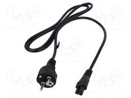 Cable; 3x0.75mm2; CEE 7/7 (E/F) plug,IEC C5 female; PVC; 1.5m