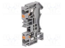 Splice terminal: rail; 0.2÷6mm2; ways: 1; terminals: 2; grey; TS35