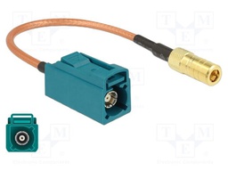 Cable; 150mm; Fakra Z female,SMB female; transparent; 50Ω