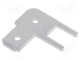 Terminal: flat; 4.8mm; 0.8mm; male; THT; brass; tinned; angled 90°