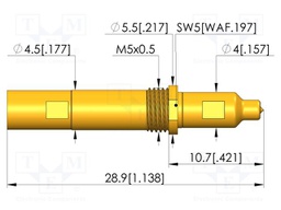 Test needle; screw-in