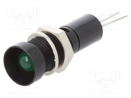 Indicator: LED; recessed; 12VDC; Cutout: Ø8mm; for PCB; brass