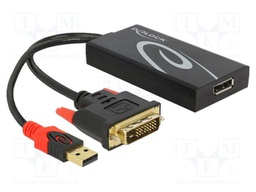 Adapter; DisplayPort socket,DVI-D (24+1) plug,USB A plug; 0.3m