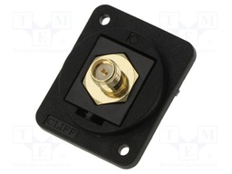 Coupler; SMA-RP socket,both sides; 50Ω; black; plastic; 19x24mm