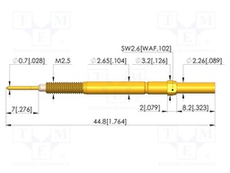 Test needle; screw-in