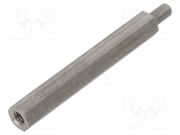 Screwed spacer sleeve; Int.thread: M4; 50mm; Ext.thread: M4