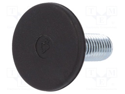 Foot of pin; rigid,with screwdriver slot; Base dia: 30mm; M10