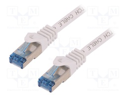 Patch cord; S/FTP; 6a; stranded; Cu; LSZH; white; 2m; 26AWG
