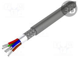 Wire; RS232,RS422; 6x22AWG; stranded; Cu; PVC; grey; 30,5m