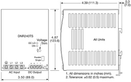 Power supply: switched-mode; 240W; 24VDC; 22.5÷28.5VDC; 20A; 1.1kg