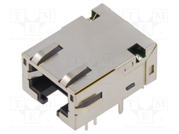 Socket; RJ45; PIN: 8; Cat: 5e; shielded,with LED; Layout: 8p8c; THT