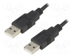 Cable; USB 2.0; USB A plug,both sides; 5m; black; Core: Cu