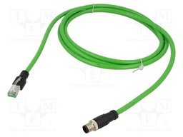 Cable: for sensors/automation; PIN: 4; 2m; 60VDC; 48VAC; 1A; SAC; PVC