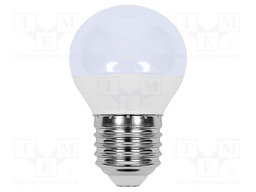 LED lamp; white cold; E27; 220÷240VAC; 320lm; P: 3.7W; 180°; 6500K