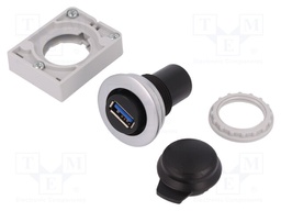 USB socket; 30mm; RMQ-Titan; Ø30.5mm; IP20; USB 3.0 A/A