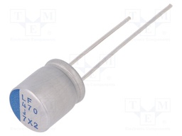 Capacitor: polymer; 470uF; 6.3VDC; ESR: 7mΩ; PLF; THT; ±20%; 2000h