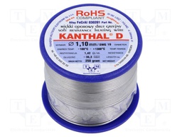 Resistance wire; 1.42Ω/m; -100÷1300°C; 0.25kg; Øout: 1.1mm; FeCrAl