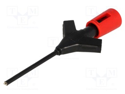 Clip-on probe; pincers type; 2A; 60VDC; red; Grip capac: max.2mm
