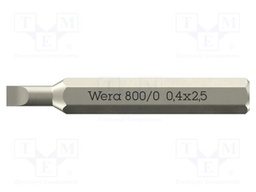 Screwdriver bit; slot; 1.5x0.3mm; 800/0 Micro; Overall len: 30mm
