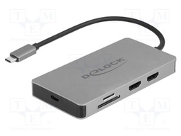 Hub USB; USB 3.2 Gen 1; 10/100/1000Mbps; grey; Number of ports: 8