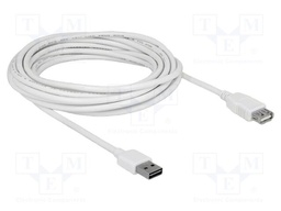 Cable; USB 2.0; USB A socket,USB A plug double sided; 3m; white