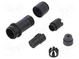 Connector: circular; plug; female; PIN: 6; w/o contacts; for cable