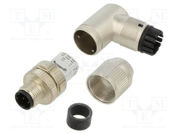 Connector: M12; plug; PIN: 4; male; angled 90°; screw terminal