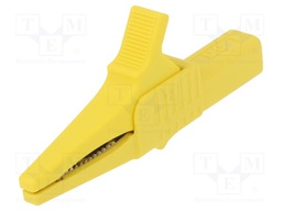 Crocodile clip; 32A; 1kVDC; yellow; Grip capac: max.20mm