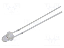 LED; amber; 3mm; 40000÷50000mcd; 15°; Front: convex; 2.1÷2.6VDC
