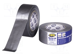 Tape: duct; W: 48mm; L: 50m; D: 0.17mm; silver; synthetic rubber; 12%