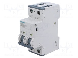 Circuit Breaker, MCB, 5SY5, 2P, 10 kA, 400 VAC/440 VDC, 20 A