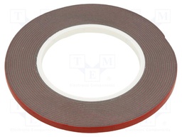 Tape: fixing; W: 6mm; L: 5.5m; Thk: 1.6mm; grey; max.120°C; 36N/cm