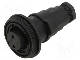 Connector: circular; plug; female; PIN: 2; 12A; 277V; IP68,IP69K
