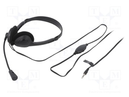 Headphones with microphone; black; Jack 3,5mm; 20÷20000Hz; 32Ω