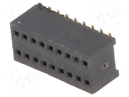 Socket; pin strips; female; PIN: 18; straight; 1.27mm; SMT; 2x9