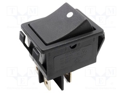 ROCKER; DPST; ON-OFF; 20A/125VAC; black; none; R5; 30x22.2mm