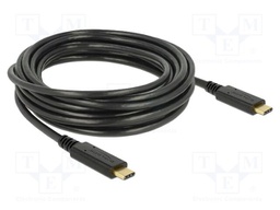 Cable; USB 2.0; USB C plug,both sides; 4m; black; 480Mbps; 5A