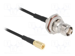 Cable; 200mm; SMB female,TNC female; black; Øcable: 2.7mm; 50Ω