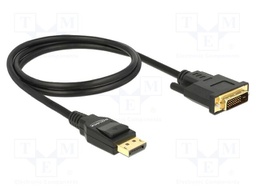 Cable; DisplayPort plug,DVI-D (24+1) plug; 4K,UHD 2160p; 1m