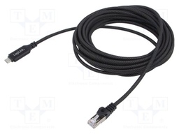 Cable; USB 3.2; RJ45 plug,USB C plug; nickel plated; 7.5m; black