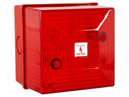 Signaller: lighting; flashing light,continuous light; red; 24VDC