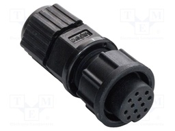 Plug; Connector: circular; size B; female; PIN: 6; w/o contacts