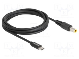 Cable; USB C plug,DC 7,9/5,5 plug; straight; black; 1.5m; black
