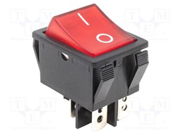 SWITCH, ROCKER, DPST, 20A, 125VAC, BLACK