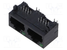 Socket; RJ45; PIN: 8; with LED; Layout: 8p8c; Colour: LED1: green