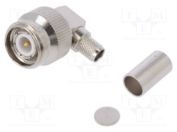 Plug; TNC; male; angled 90°; 50Ω; soldering,crimped; for cable