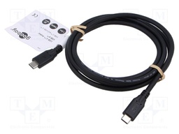 Cable; USB 4.0; USB C plug,both sides; 1.5m; black; 40Gbps; PVC