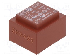 Transformer: encapsulated; 1.5VA; 230VAC; 6V; 250mA; Mounting: PCB