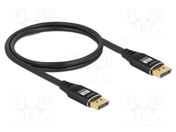 Cable; DisplayPort plug,both sides; DisplayPort 1.4; 1m; black
